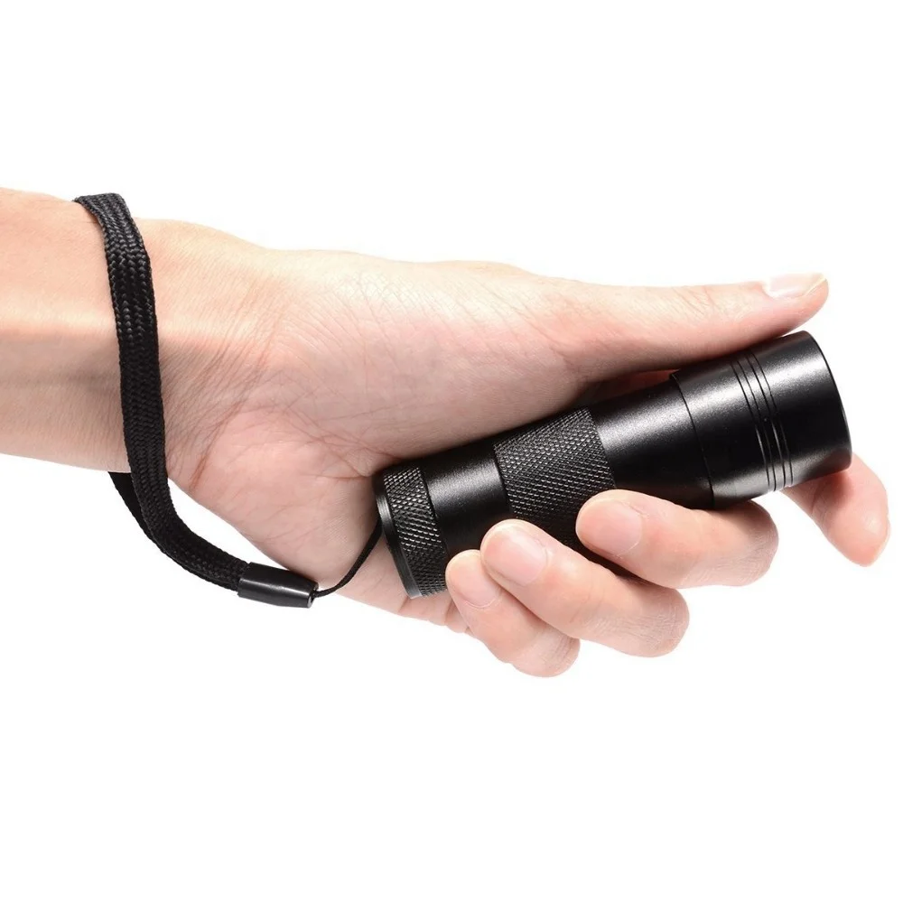 LED UV Flashlight 12LED 395-400nm LED UV Light torch light lamp safety UV 3AAA Blacklight Detection
