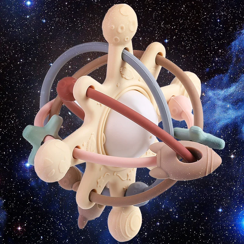 Customized Gift Rubber Game Toddler Chew Kid Teething Babi Newborn Teether Set Wooden Teether Ring BPA-free Baby Teether