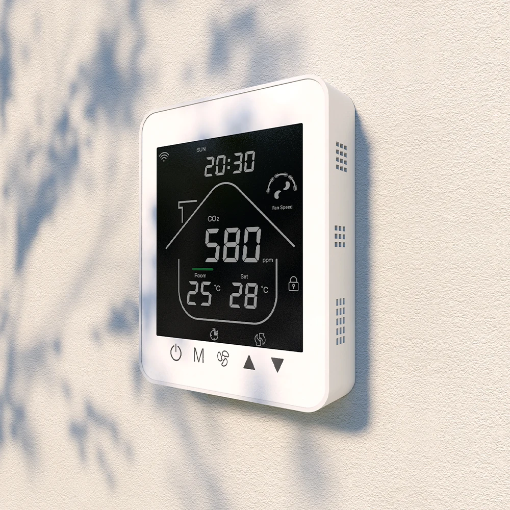 HVAC Systems Thermostat With CO2 and PM2.5 display fan coil unit controller RS485 modbus thermostat