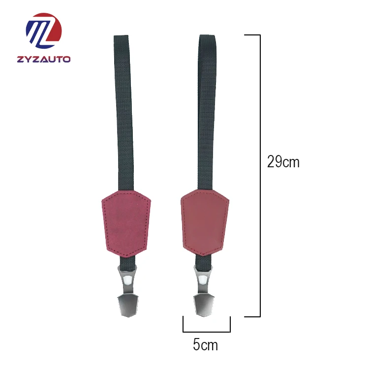 ZY Non-toxic PU Leather Strappy Hook Car Headrest Hook Holder Soft Interior Decoration Auto Seat Hook