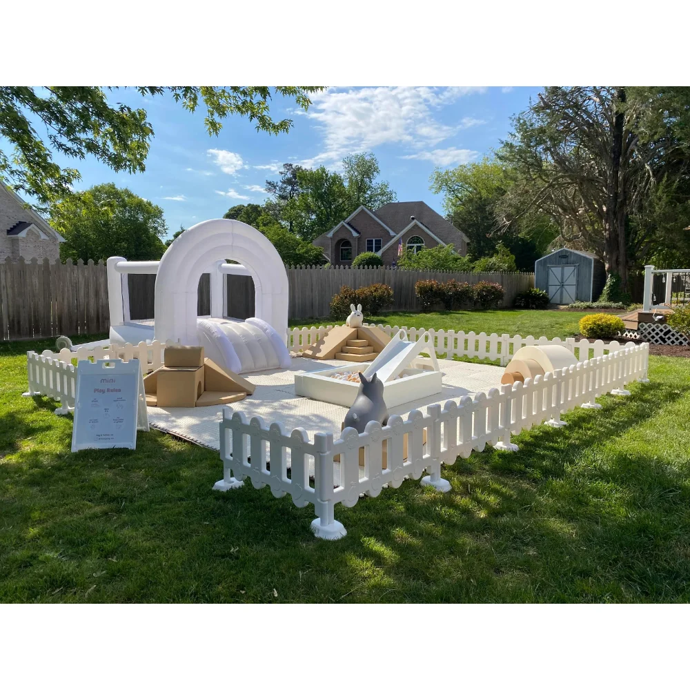 Baby Plastic Soft Play Equipment Gate Toddler White Soft Play Fence For Kid