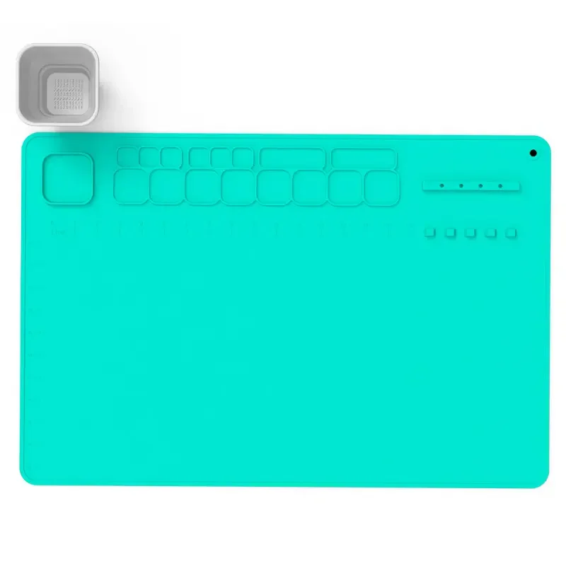 Wholesale New Bpa Free Eco-friendly Food Grade Soft Easy To Clean Painting Mat Silicone Craft Mat With Cup And Paint Holder