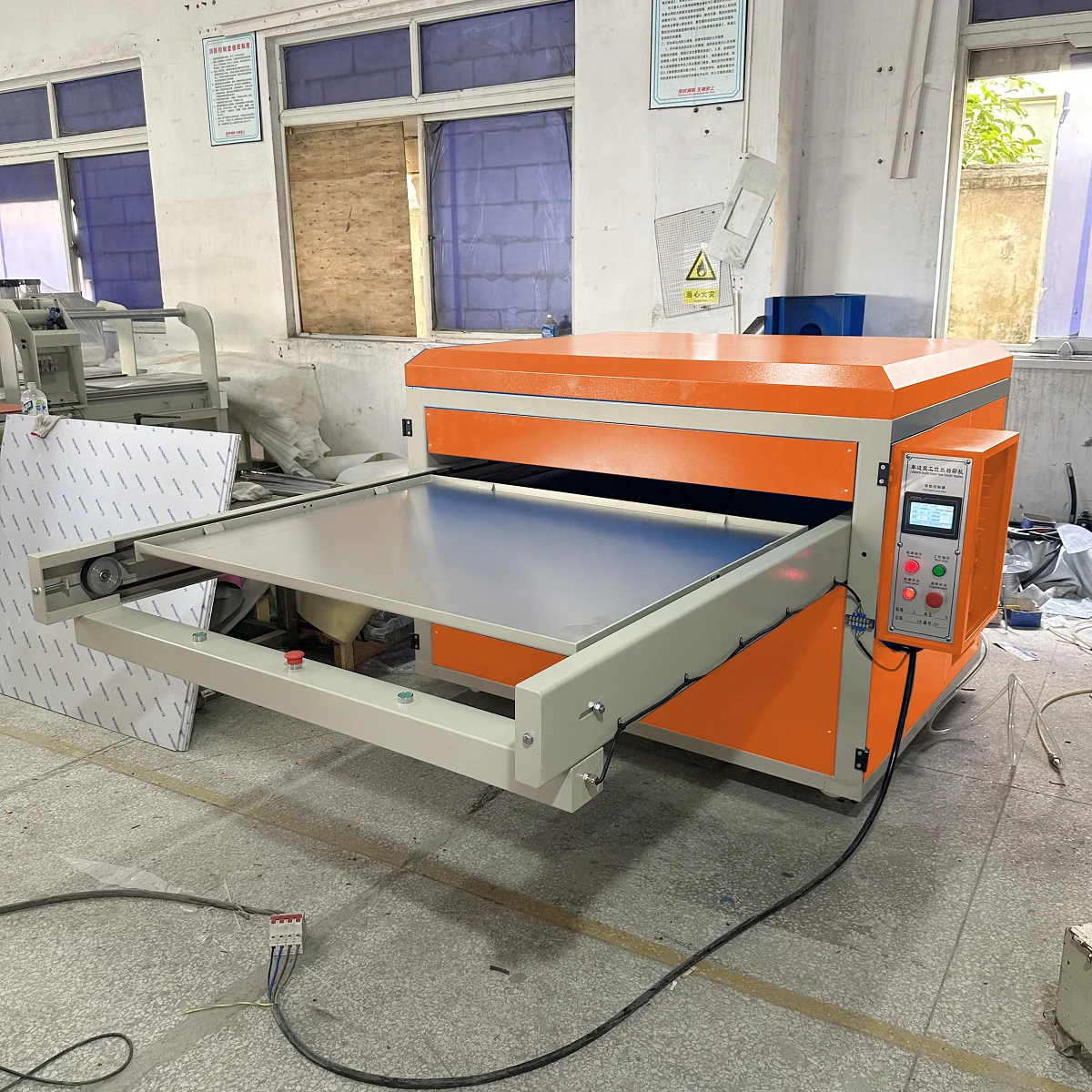 Big size automatic heat transfer machine with sponge hot stamping printing fabric bags design