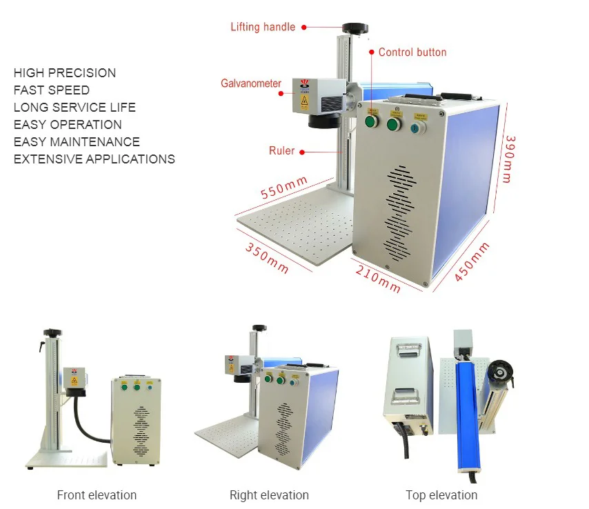 Raycus Fiber Laser Marking Machine Automatic for Metal for Retail and Hotels Supports AI BMP PLT Formats