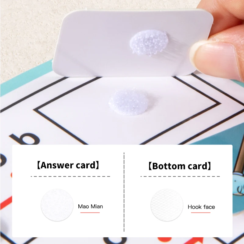 Kids Montessori funny quiet book baby magic reusable recognitive busy book word picture matching game preschool learn cvc words
