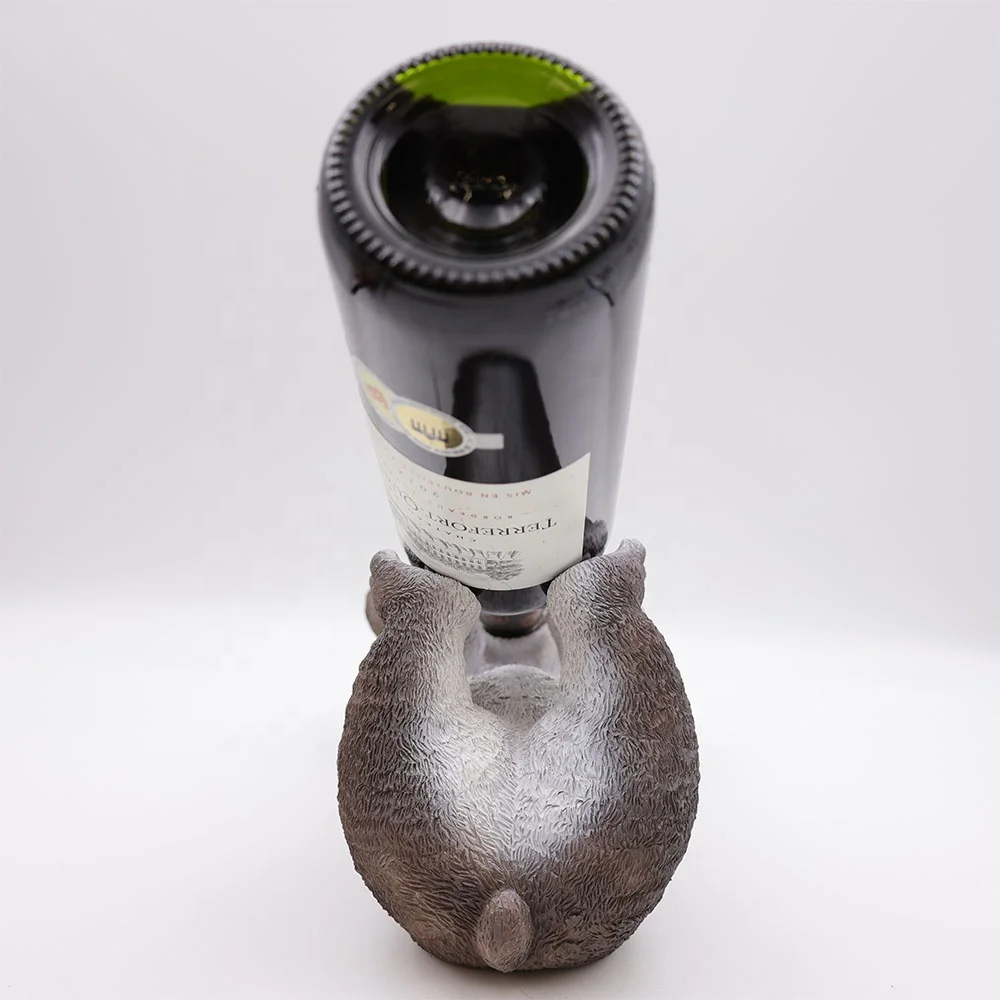 Personalized wholesale barware handmade decorative animal figurine resin single bottle rack polyresin koala wine bottle holder