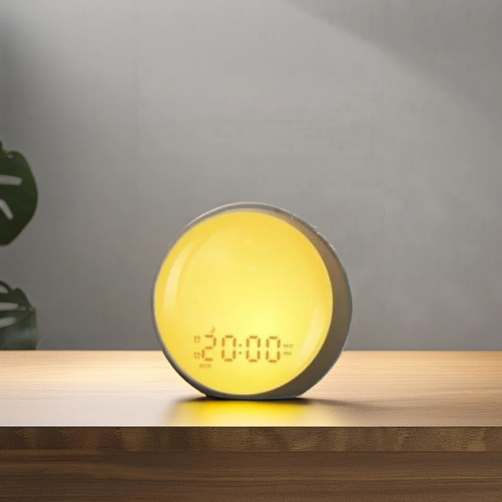 Bedroom Digital Dimmable Alarm Sunris Clock Sunrise Simulation Wake Up Light Alarm Clock