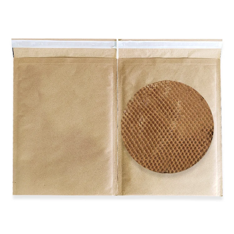 Custom brown honeycomb paper envelope bags biodegradable honeycomb cushion padded mailers