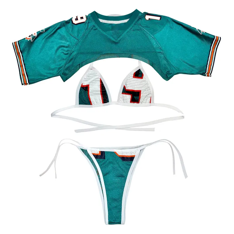 Wholesale New Fashion Hot Selling Plus Size Bikini Custom Two Piece Crop Top Short Sleeve Swimsuit Swimwear