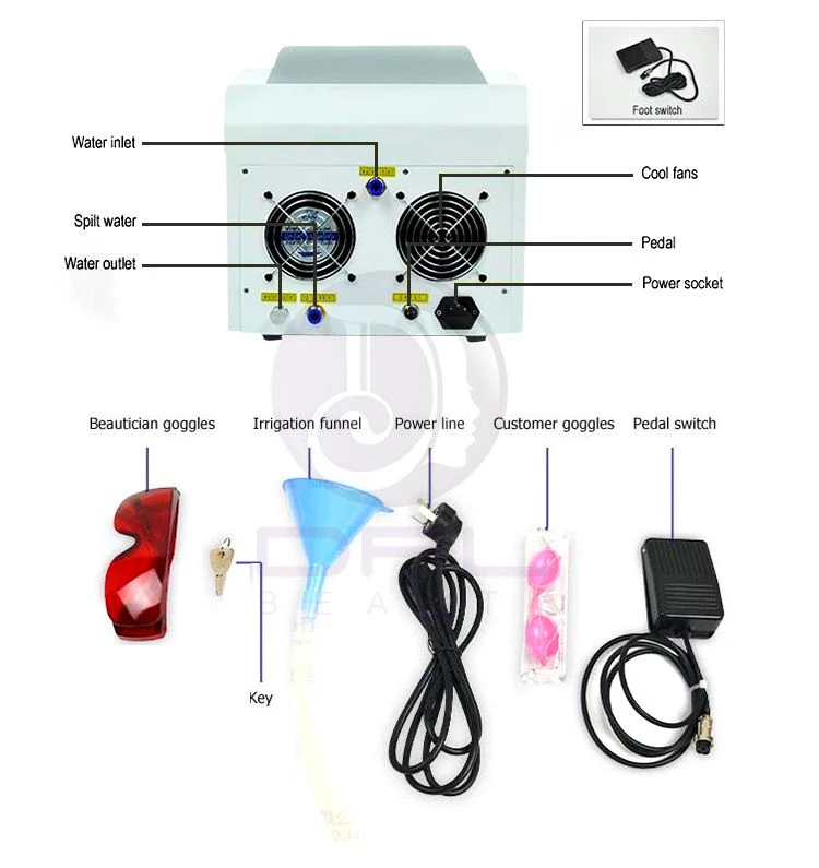J300 Portable Nd Yag Laser Q Switch Tattoo Pigment Removal Carbon Peeling Machine For Skin Whitening