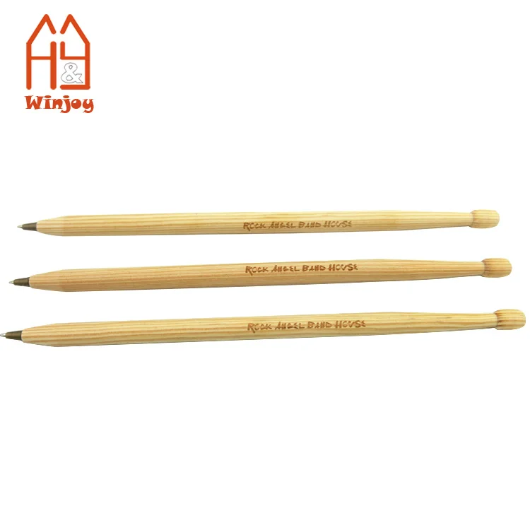 Custom promotional wooden ball pen,drumstick shape ballpoint pen with custom logo printing,black or blue ink.