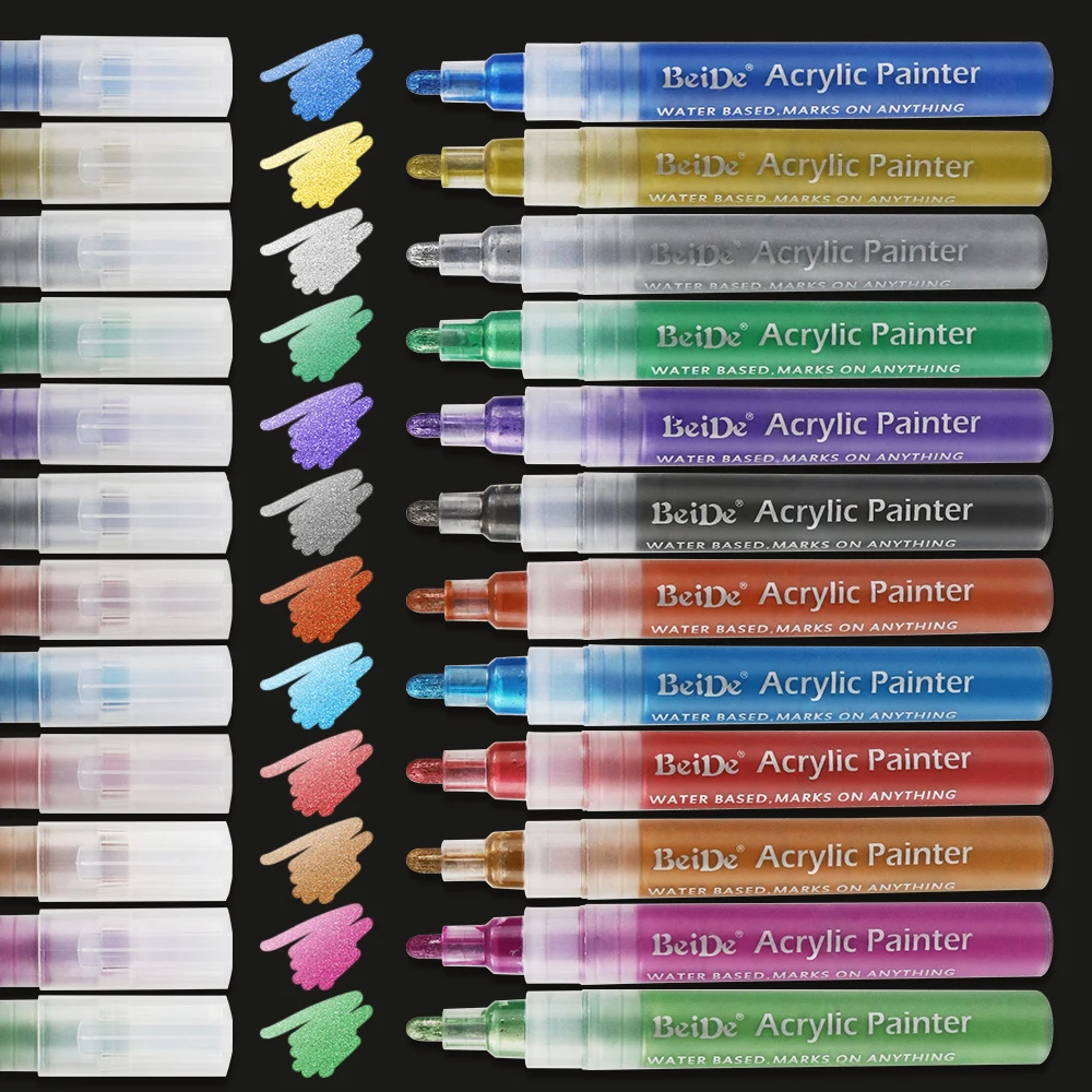 Newest Multi-color Write Smoothly Permanent Acrylic Marker Paint Pens