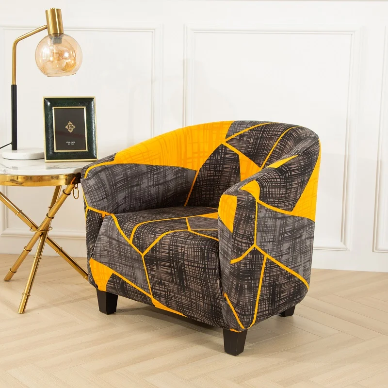 Club Chair  Stretch Tub Cover Armchair Non-Slip Tub Chair Slipcover Elastic Sofa Cover