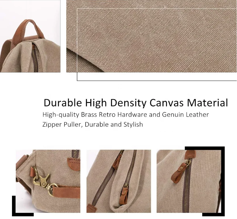 Vintage Canvas Rucksack Travel Outdoor Large Capacity Casual Backpack Simple Fashion Vintage Canvas Backpack For Men Women