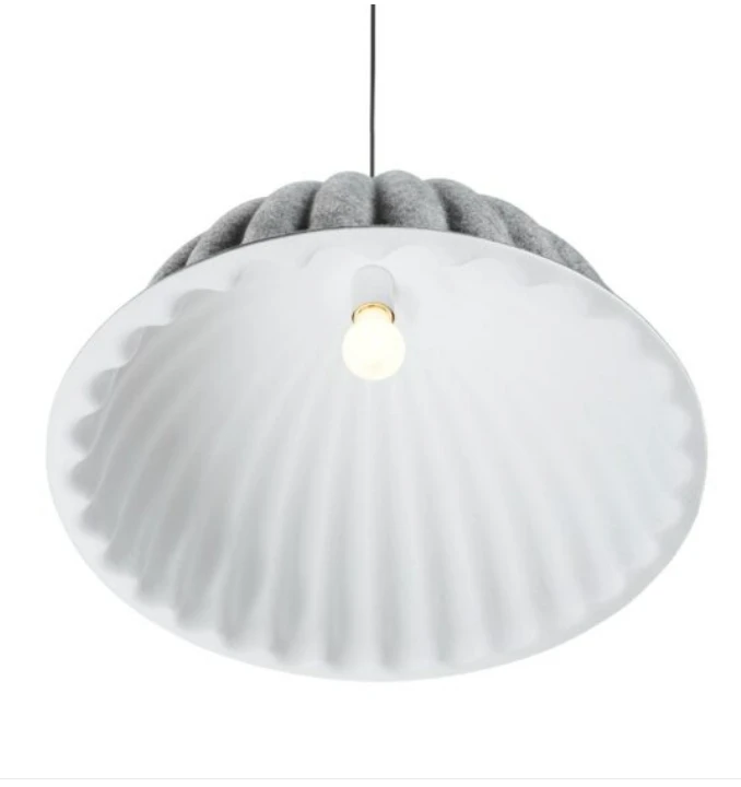 AC01048 acoustic felt pumpkin style circle hanging lamp indoor sound absorption pendant light