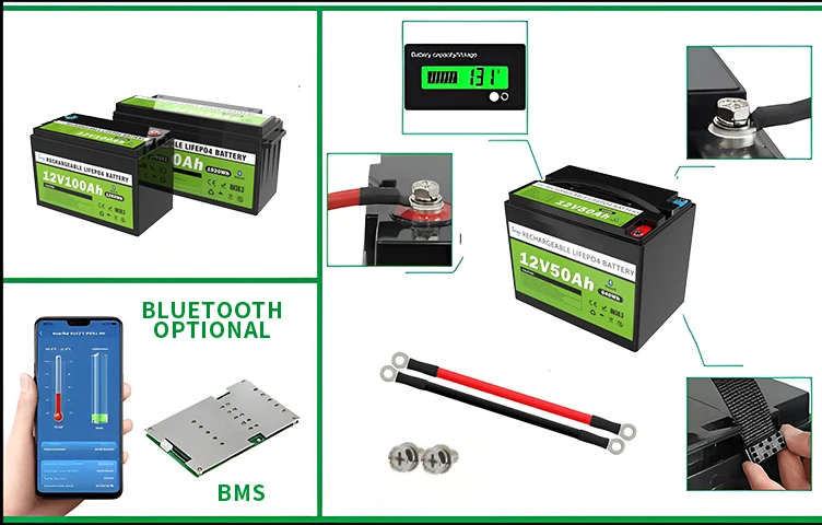 12V 50ah Lifepo4 Солнечная литий-фосфатная батарея 100ah 200ah свинцово-кислотные батареи с литий-ионными батареями
