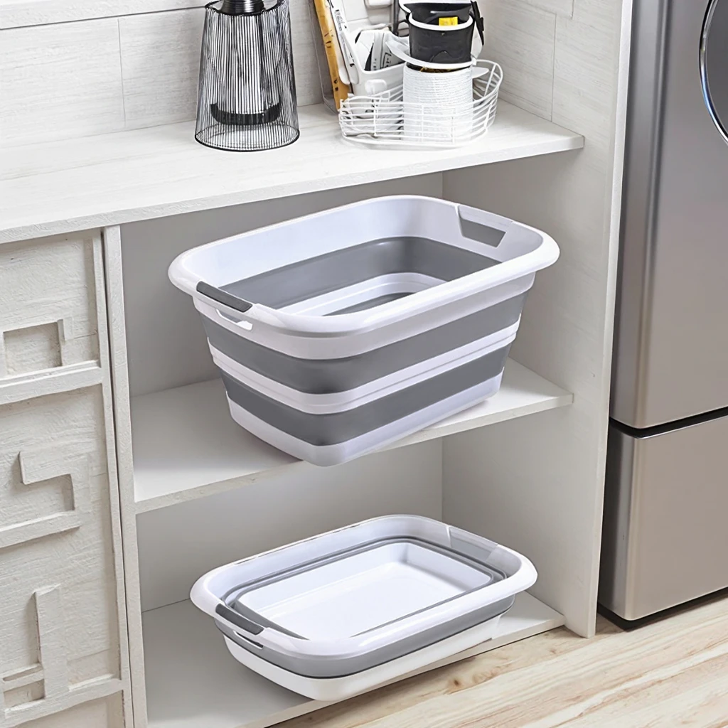 45L Large Capacity Foldable Plastic PP Storage Basket for Dirty Clothes Household Toilet Bathroom Organizer Clothes Basket
