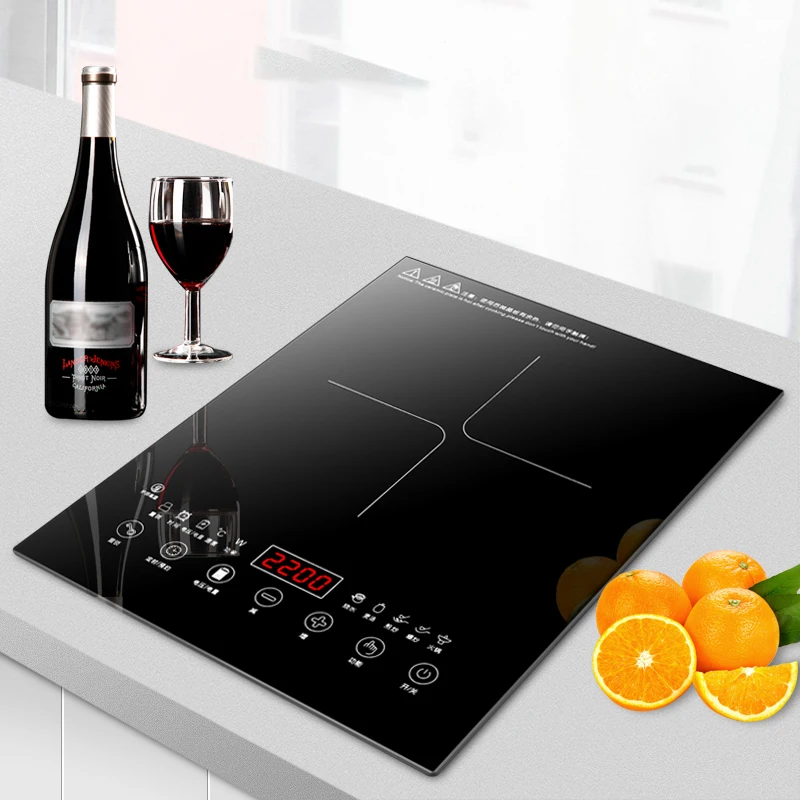 Встроенная индукционная плита, Одна Плита, бытовая высокомощная сковорода, инкрустированная электрическая керамическая плита, настольная