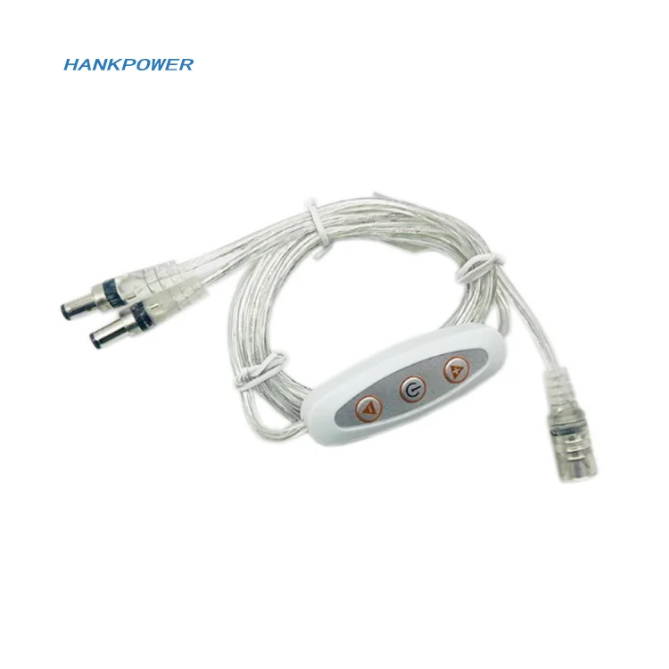 1 to 2 Neon Advertising Light Transparent Power Cable DC5521 Male To Female 12V Dimming Light Switch Cable