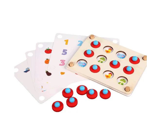 Montessori Toys Interaction Game for Parent-child Memory Match Chess Popular Party Game Wooden Educational Toy for Children