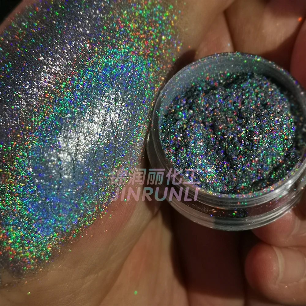 manufacturers cosmetic grade lip gloss linear wholesale price mermaid shiny rainbow effect silver holographic pigment