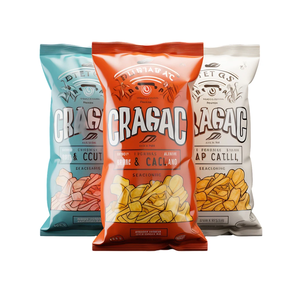 Custom compostible pouches food grade chips snack food bags packaging