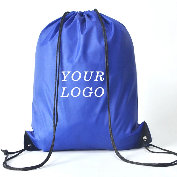 Custom Logo Nylon Draw String Bag Full Color Cinch Backpack Waterproof 210D Polyester Drawstring Bag