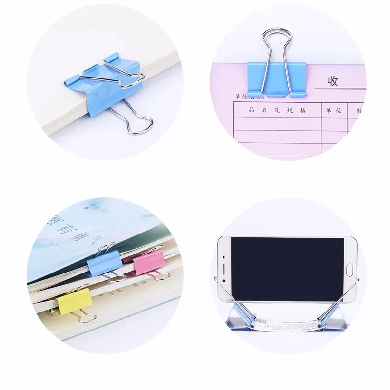 Wholesale High Quality Nickel Color Metal Folding Binder 15--51mm Paper Binders Multifunctional Applications Wholesale Clips
