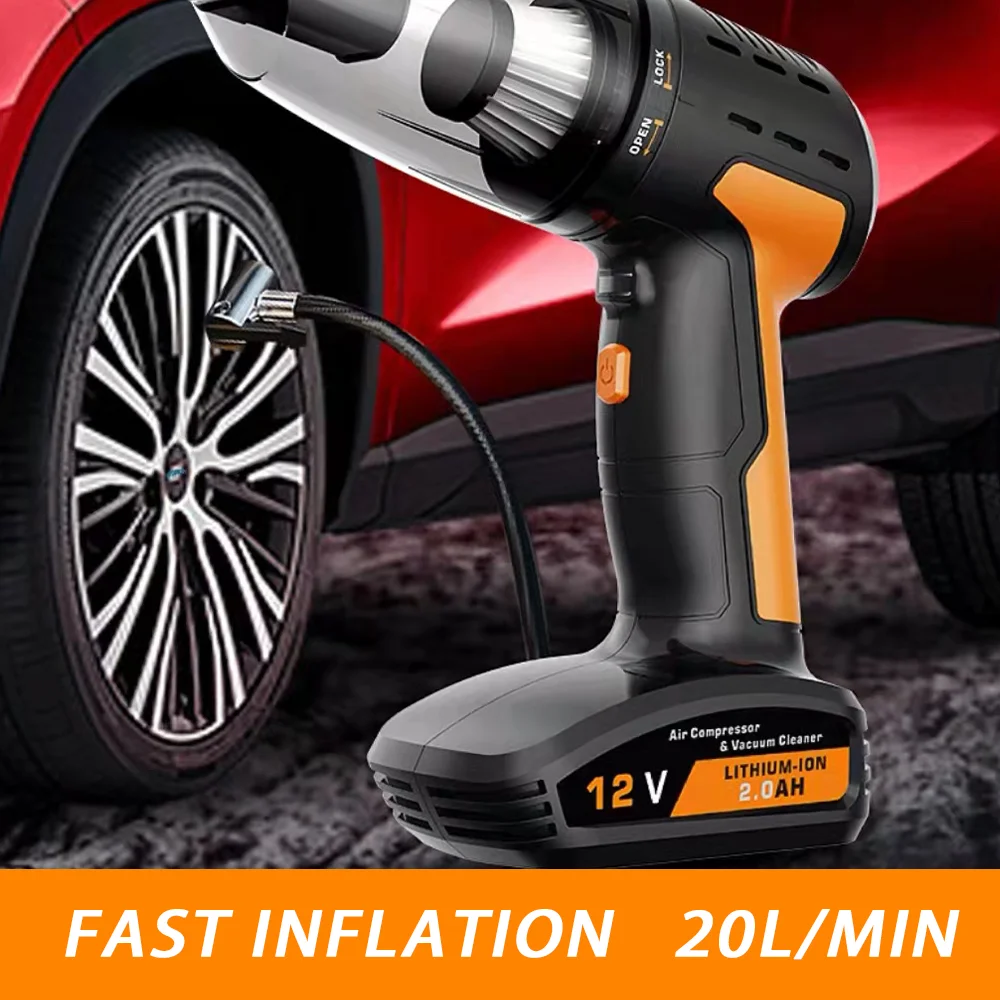New Portable Cordless Electric Air Pump Multifunctional Car Tire Inflator Automatic Stop Air Pump Car Air Compressor