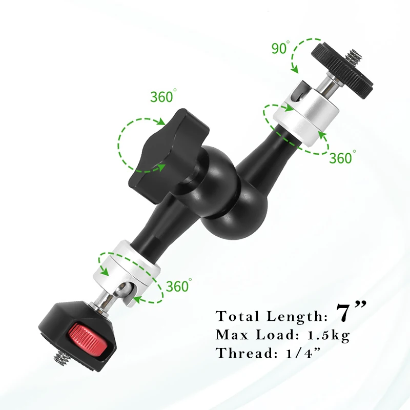 Universal Magic Arm Mount Adapter Dual Ball Head Hot hoe 14 Tripod Camera Magic Arm With Dual Nato Clamp Ball Head