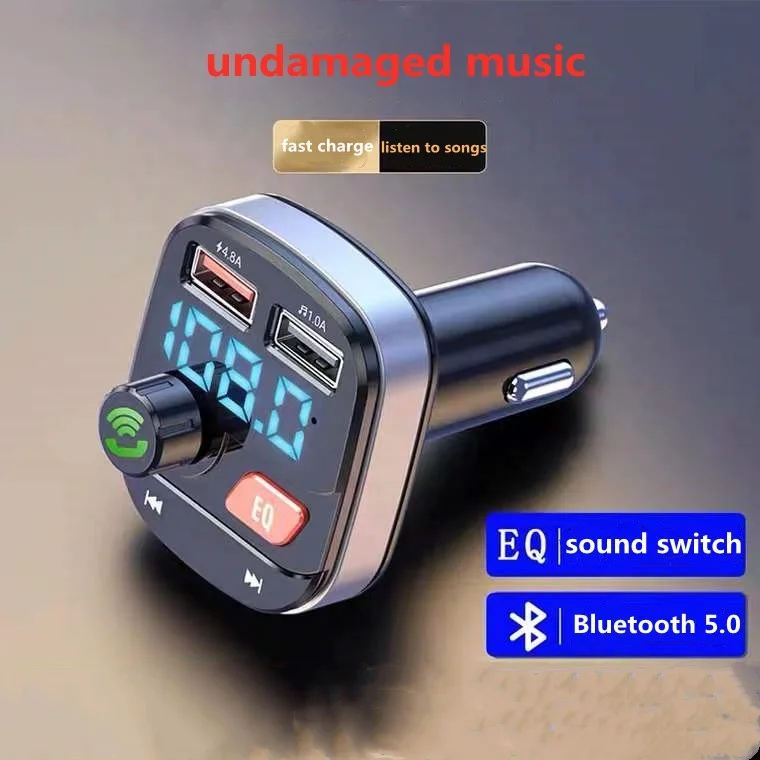 Car 3.1A dual USB charger EQ car BT5.0 Bluetooth MP3 player FM transmitter
