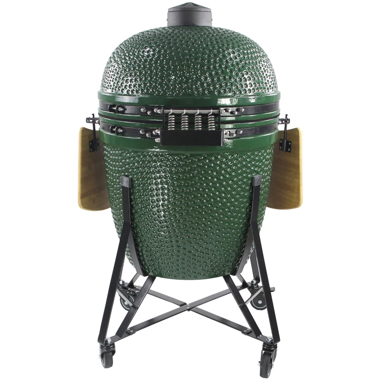 Угольный гриль для барбекю kamado 27 дюймов чугунный зеленый уличный угольный