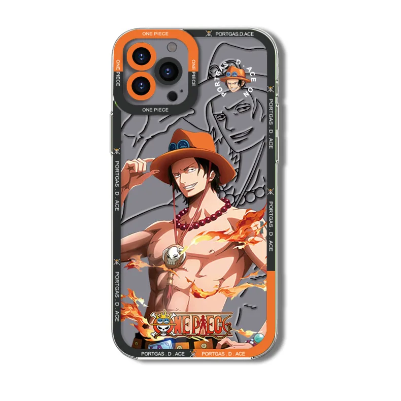 Phone case with anime characters Fashion Luffy Ace other Anime Tops Acrylic mobile Accessories Cartoon phone Cover
