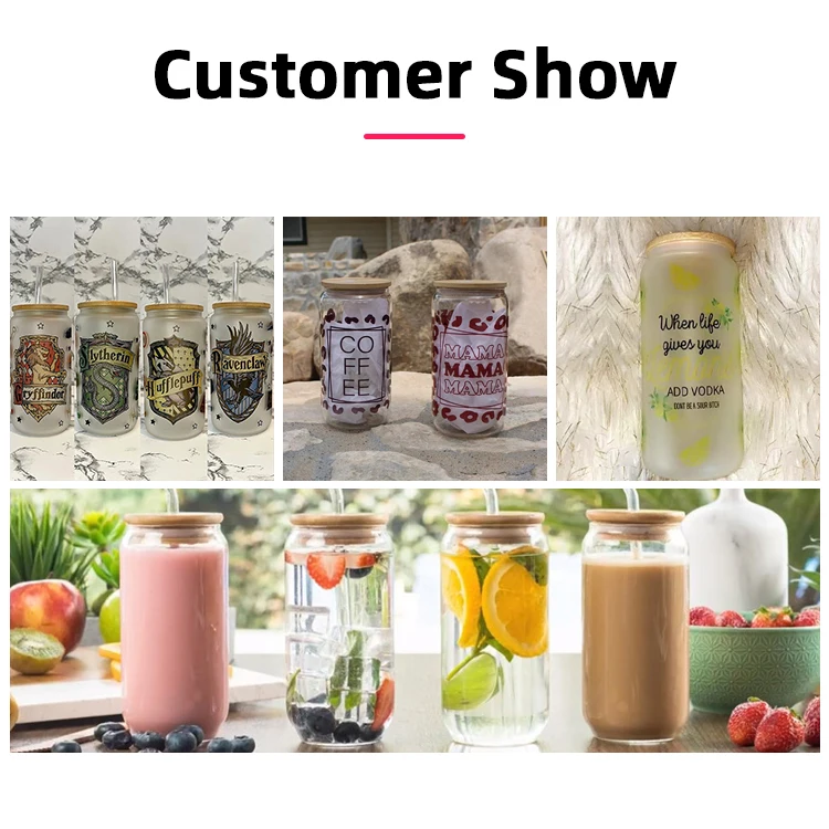 Wholesale Heat Resistant Insulated Double Wall Glass Can Pre Drilled 12 16 20oz Snow Globe Sublimation Double Wall Glass Tumbler