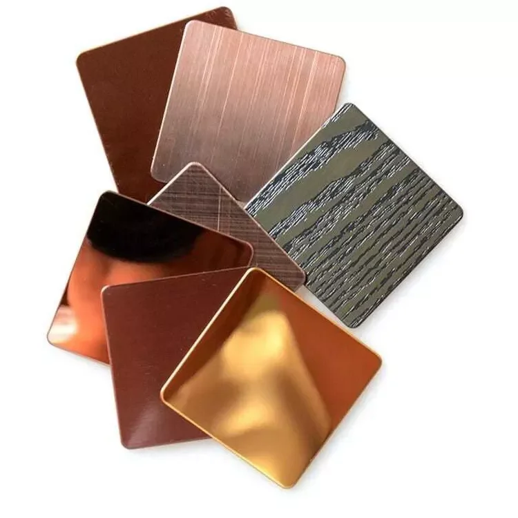 Factory Wholesale SS Color Plate 8K Gold Mirror Decorative 3d Wall 201 202 304 316 430 Golden Stainless Steel Plate Sheet
