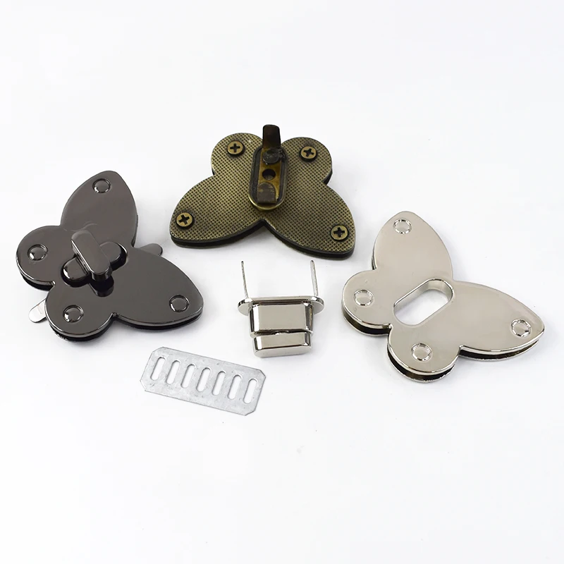 Meetee E6-7 37*52mm Alloy DIY Turn Lock Closure Hook Handmade Hardware Kits for Purses Handbags Leather Bags