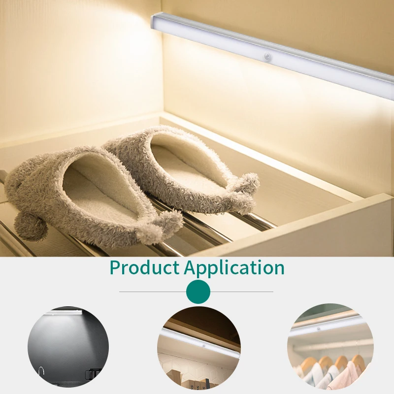  Новый 20LED алюминиевый датчик движения LED под шкафы шкаф кухонный бар