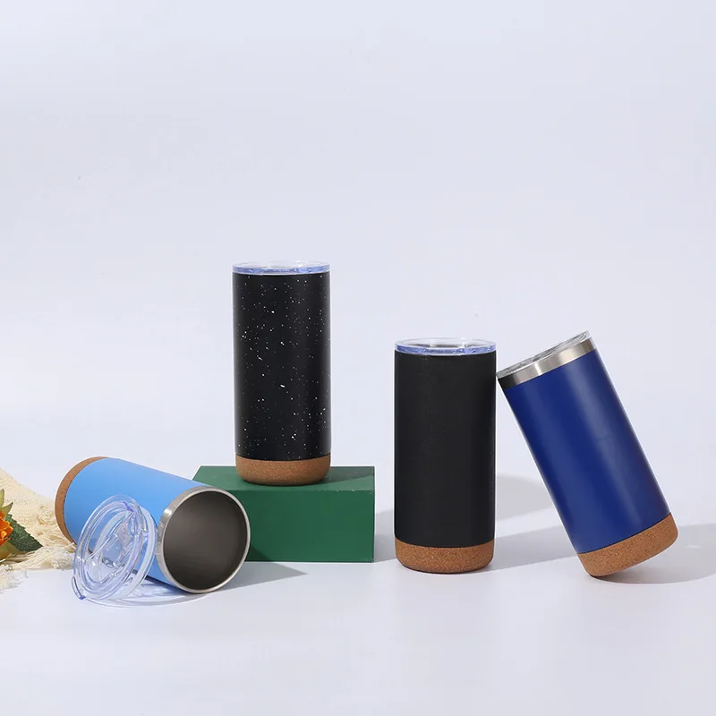 Insulated Coffee Mug with Handle & Lid Stainless Steel Coffee Travel Mug Double Walled Coffee Cup Water Bottom with cork bottom