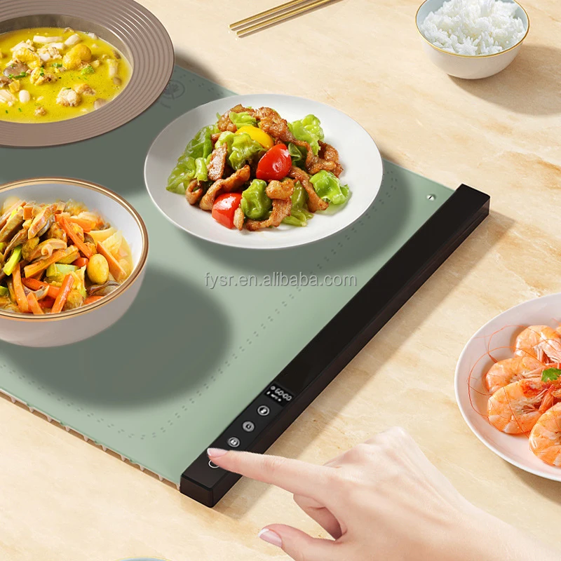 Flexible Silicon Food Heating Board Roll Up Easy Storage Portable Plated Small Electric Food Warmer