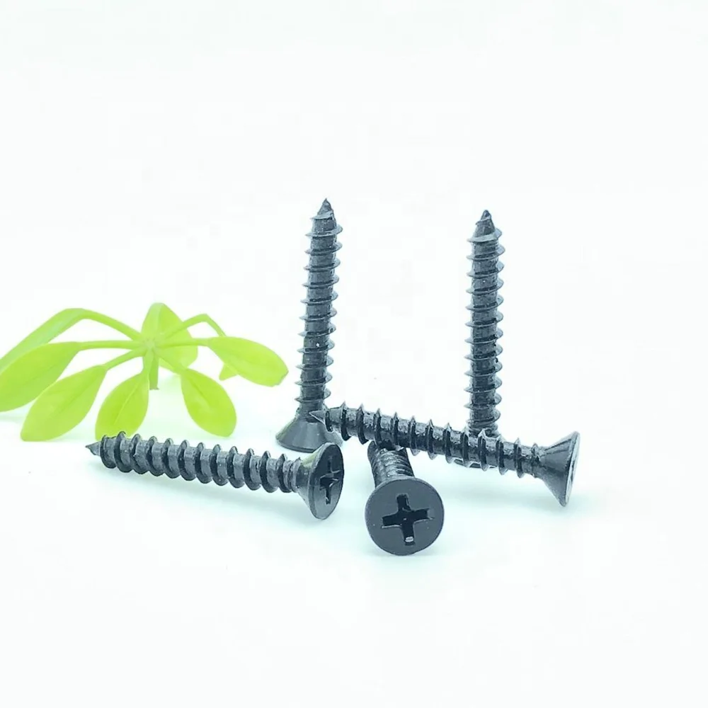 Wholesale Factory Price Black Color With Flat Head Oval Head Wood Screws