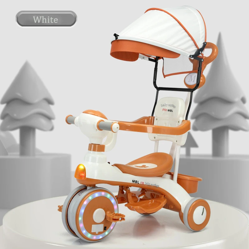 EN71 оптовая продажа Новое поступление детская коляска велосипед-рикша Двухместный детский трехколесный велосипед 4 в 1 с солнцезащитным