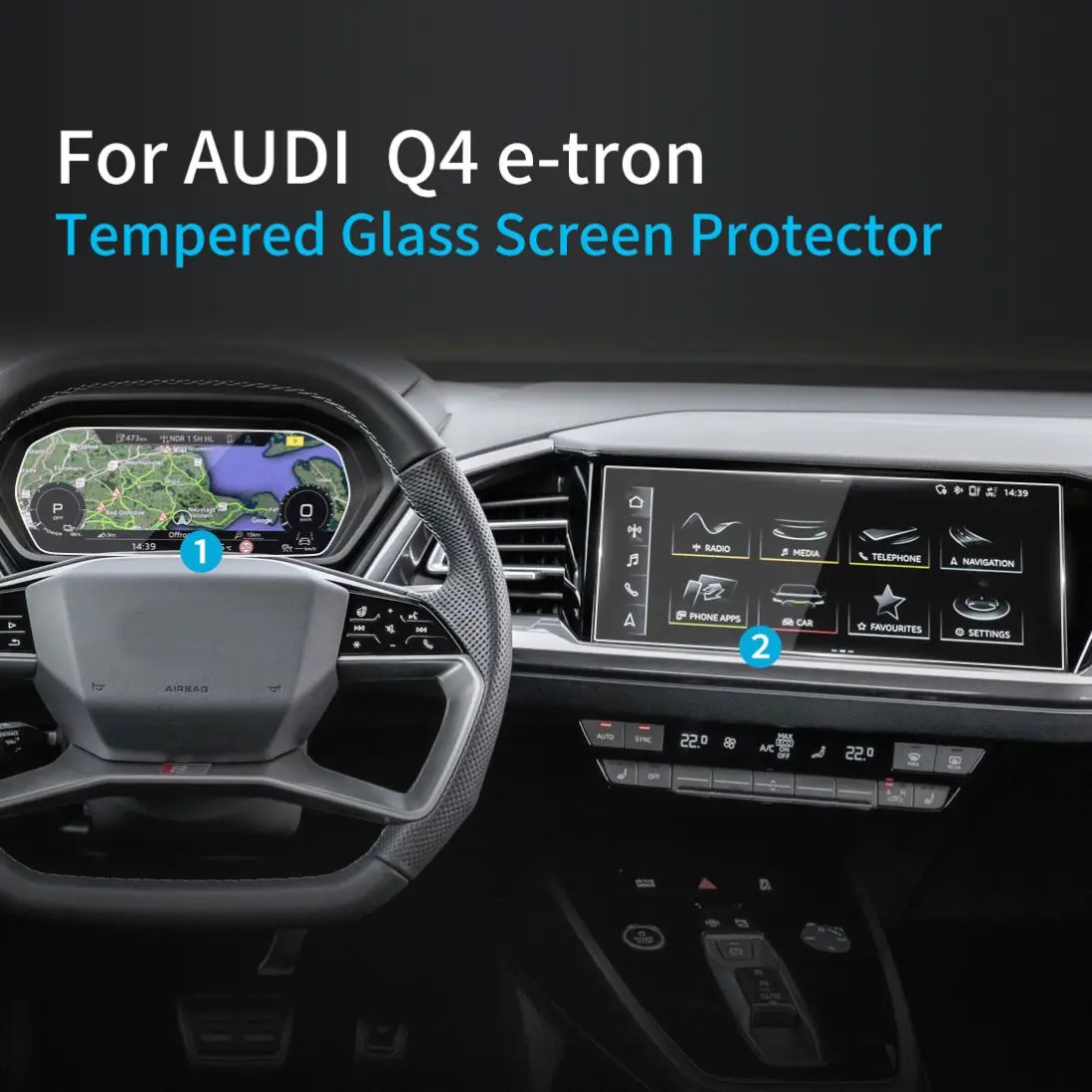 New Car Accessories Navigator GPS Tempered Glass Screen Protector Film For Audi A4 2023 Auto Audio Multimedia Guard Shield Film