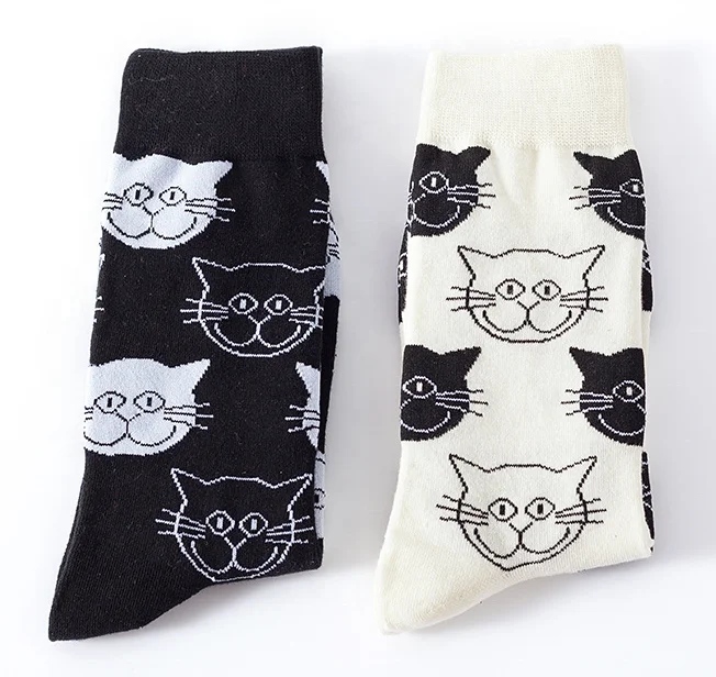 wholesale dress socks cat dog men cotton design colorful funny socks fashion men socks