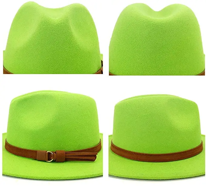 wholesale Men  Women Vintage Wide Brim men fedora  Hat with Belt Buckle