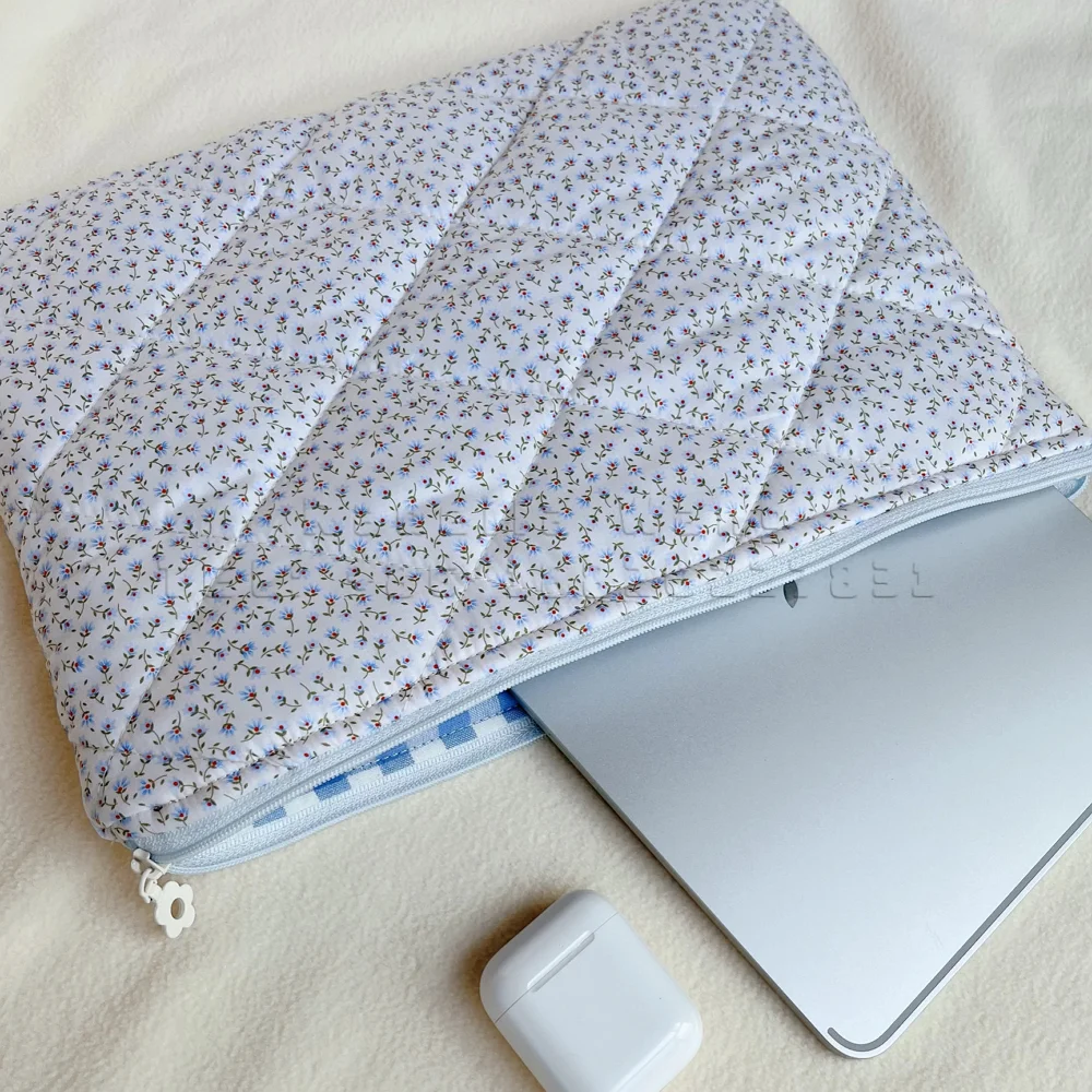 Quilted Velvet iPad Laptop Pouch Bag Laptop Sleeve Holder Clutchbag For Mac/iPad/Surface/Lenovo