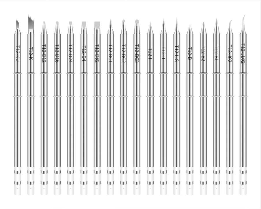 Factory Wholesale T12 Series Copper Nozzle Lead-Free Soldering Iron Tips T12-K/KU/KR Welding Tip for T12 Soldering Station