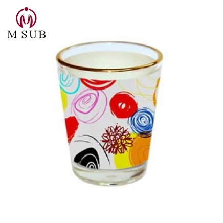 
Glasses factory direct 1.5oz Sublimation mugs shot glass mug with gold rim 