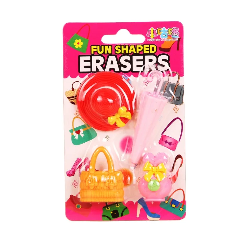 girl creative cute make up tools shape eraser detachable rubber Set gift box gifts cosmetic case eraser