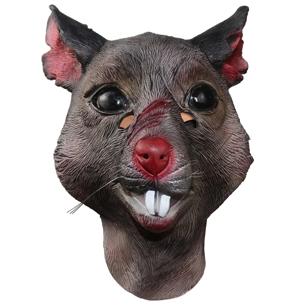 Dropshipping Latex Rat Mask Halloween Party Prop Costume Animal Mask Crossdresser Mouse Mask