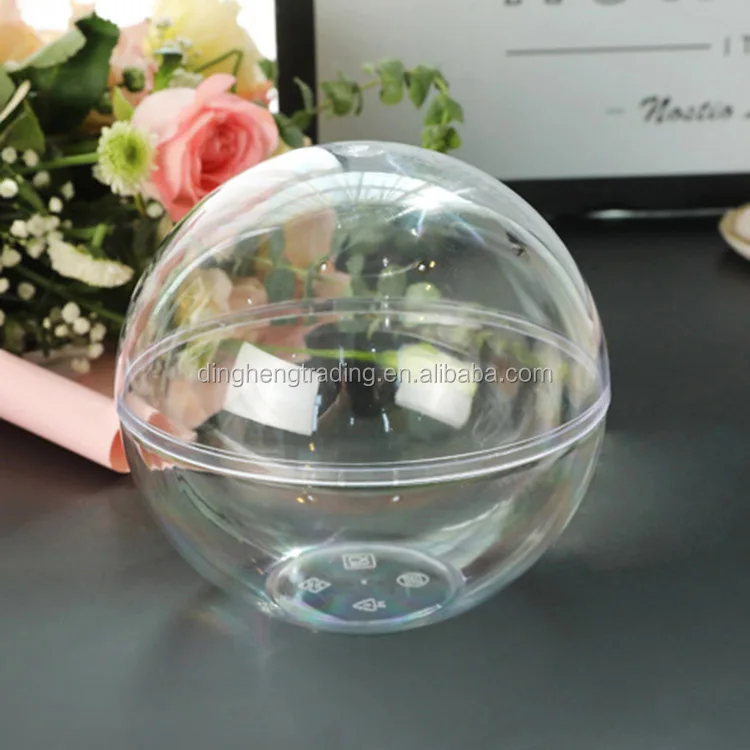 Wholesale New Arrival Sphere Clear Plastic Dome Cake Box Ball Salad Bowl with Lid in 4 Sizes